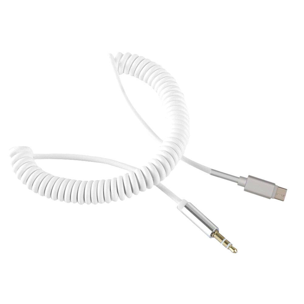 ''USB-C Cable to 3.5mm Aux Auxiliary Cable for HeadPHONE, Car Cord (White)''